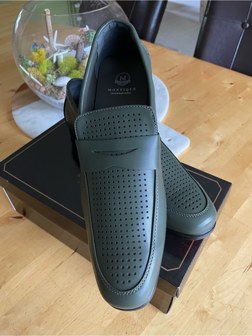 Men's Olive Green Slip-On Loafers